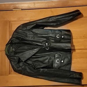 Lightweight black leather jacket